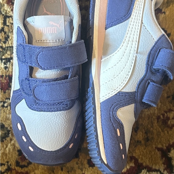 Puma Blue and White Velcro Sneakers - Picture 2 of 3